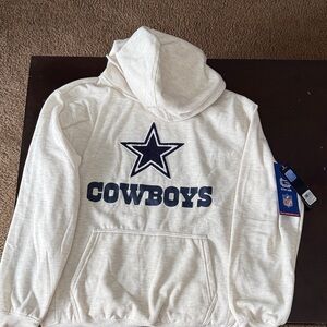 NFL Cowboys Cream Hoodie with Star Emblem